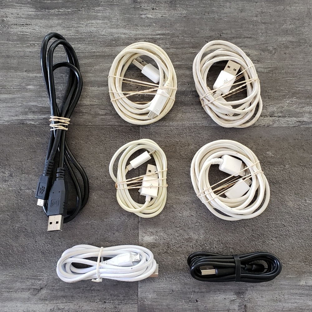 White & Black Android Micro USB Cable 7 Bundle